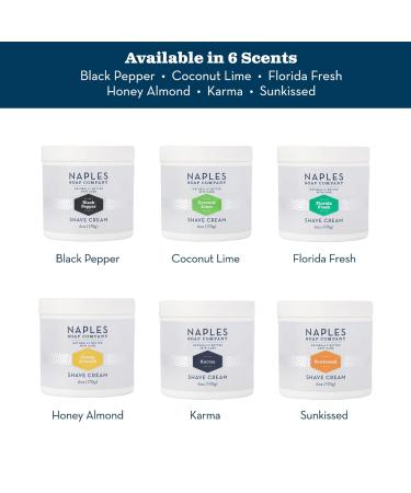 Naples Soap Company Hydrating Shave Cream - Vegan Non-Comedogenic Formula with Shea & Cocoa Butters for a Smooth Close Shave - Sunkissed 6oz - Buy Online on GoSupps.com