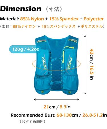 Triwonder Drinking Bag - Unisex Running Backpack Vest for Marathon Cycling & Hiking | Adjustable 68-130cm Blue - Buy Online on GoSupps.com