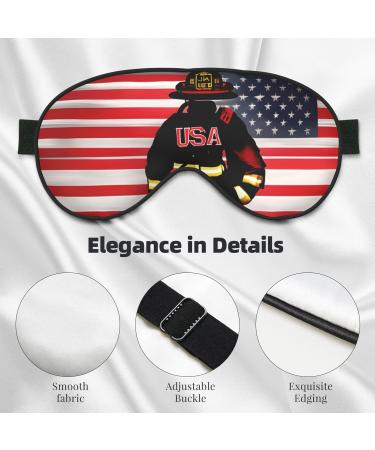 Buy Red Stripe Firefighter USA Flag Print Sleep Eye Mask - Soft Eye Cover for Travel & Naps | Perfect Gift for Men & Women - Buy Online on GoSupps.com