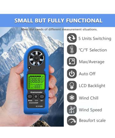 Windometer Digital Anemometer - LCD Wind Speed Meter for Sailing Windsurfing & Fishing | Accurate Air Flow Gauge with Backlight - Model 1-816BH - Buy Online on GoSupps.com
