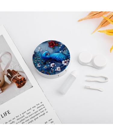 Peacock Flowers Contact Lens Travel Kit | Portable Cute Lens Case with Mirror for Daily Use - Buy Online on GoSupps.com