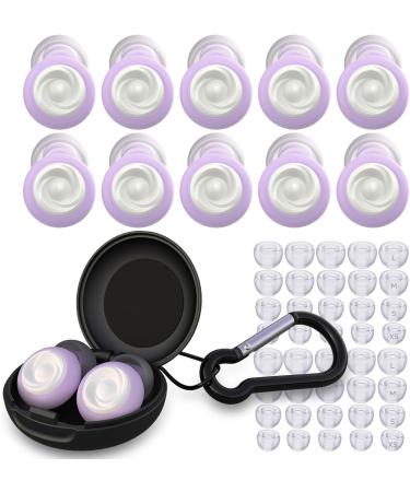 Buy Beinkap 5 Pairs Reusable Ear Plugs for Sleep & Noise Reduction | Hearing Protection for Study Work Concerts Motorcycles - 24dB-33dB (Purple - Buy Online on GoSupps.com