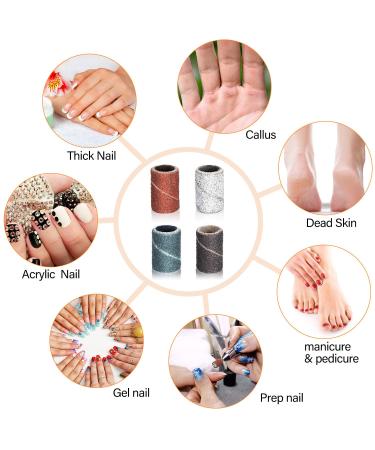 Sanding Bands for Nail Drill Bits - 400 Pieces with Grit File in 4 Colors | Manicure and Pedicure Sanding Bands Kit - Buy Online on GoSupps.com