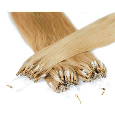 hair2heart microring extensions real hair smooth - 50 strands 1g 40cm 9/31 light blond gold ash 40cm 50 strands #20 light blonde gold ash