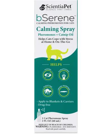 Serene Pheromone + Catnip Calming Spray 60ml | Reduce Stress & Anxiety in Cats | Fast-Acting Solution for Hiding, Scratching & Fighting | Ideal for Home, Travel, Vet Visits, Thunder & Fireworks | 440223 - Buy Online on GoSupps.com