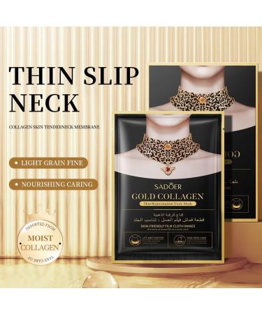 SADOER Golden Collagen Neck Mask Neck Wrinkle Pads Refreshing Moisturizing and Fading Fine Lines 5 Pairs - Buy Online on GoSupps.com
