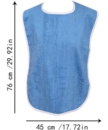 Terry Cloth Bibs - 5 Dining Clothing Protectors - Terry Bib Cloth Protector Washable and Reusable Bibs Clothing Protectors for Elderly Seniors - Buy Online on GoSupps.com