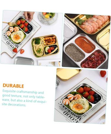 Alipis Stainless Steel Serving Tray Baby Separation Board Snack 20.00X15.00X3.00CM Silver - Buy Online on GoSupps.com