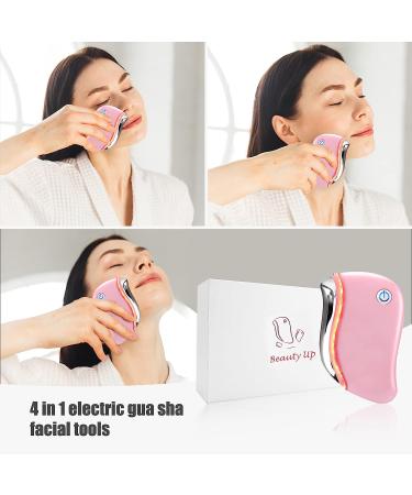 Electric Gua Sha 4-in-1 Anti-Aging Face Massager & Firming Tool - Pink - Buy Online on GoSupps.com