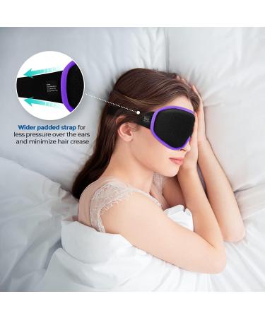 ZHUFUREN 3D Sleep Mask for Men Women - Light Blocking Concave Eye Cover - Purple - Buy Online on GoSupps.com