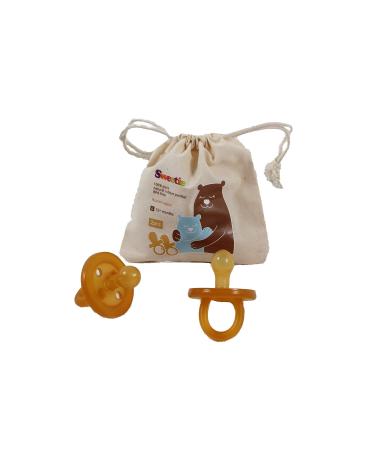 Sweetie Rubber Pacifier Natural Rubber Pacifier Rounded 2 Count (Small 0-6) - Buy Online on GoSupps.com