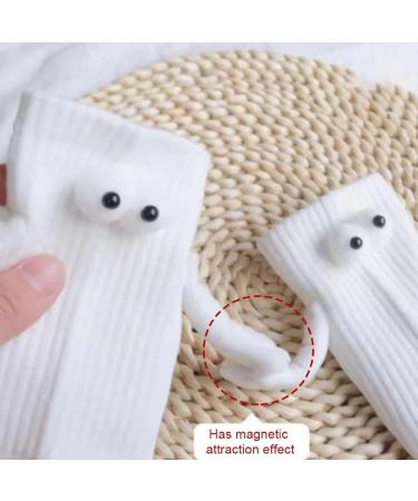 2 Pairs Funny Magnetic Suction Couple Holding Hands Socks - 3D Doll Design | Mid-Tube Socks for Couples - Buy Online on GoSupps.com