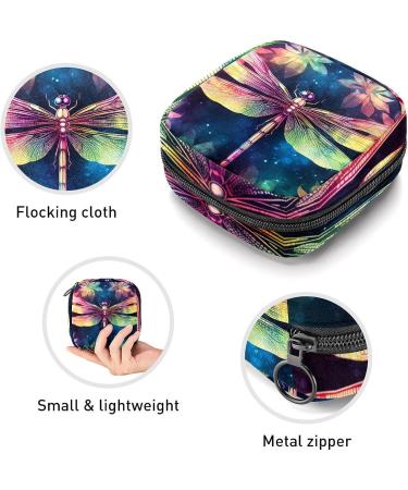 Anna Cowper Neon Dragonfly Sanitary Napkin Storage Bag - Portable Period Pouch for Women and Teen Girls (1Pcs, Multi-colored) - Buy Online on GoSupps.com
