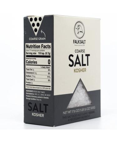 FALKSALT Kosher Rock Salt 1.1Lb - High-End Coarse Grain Cooking Salt - Buy Online on GoSupps.com