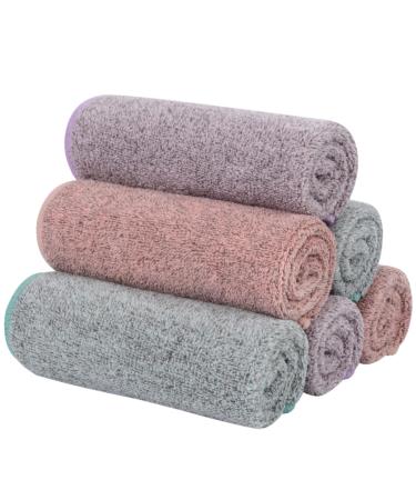 SINLAND Microfiber Face Towels Ultra Soft Facial Washcloths Face Cloth 12Inch x 12Inch 6 Pack Curry+Green+Purple 12inchx12 Inch 6pack - Buy Online on GoSupps.com