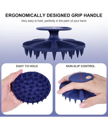 Beautail Scalp Massage Brush - Silicone Shampoo Brush for Hair Growth & Peeling Suitable for Men Women & Pets - Dark Blue - Buy Online on GoSupps.com
