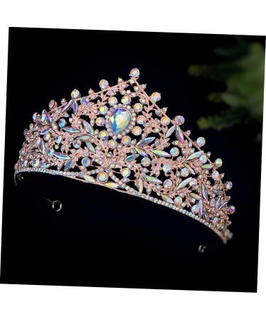 DRESSOOS Crown Headband Crown Bridal Crown Crowns for Women Rhinestone Headband Princess Crown Wedding Crown for Bride Bridal Hair Accessories Crown for Bride Wedding Zinc Alloy 17.00X17.00X9.00CM Golden - Buy Online on GoSupps.com