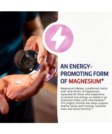 Bonawell High Absorption Magnesium Malate Capsules for Muscle Relaxation & Energy Production - 90 Ct Vegan & Non-GMO Formula - Buy Online on GoSupps.com