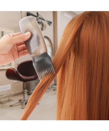 WLLHYF Root Comb Applicator Bottle 6 Ounce Hair Oil Applicator 1 Pack Applicator Bottle Brush with Graduated Scale Hair Root Comb Color Applicator for Hair Dye (Black) - Buy Online on GoSupps.com