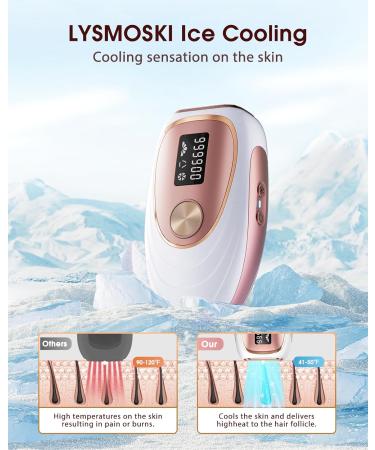 LYSMOSKI Laser Hair Removal Device - Ice-Cooling IPL for Men & Women | Painless Long-Lasting At-Home Hair Remover for Arms Legs Bikini & Face - Rose Gold - Buy Online on GoSupps.com