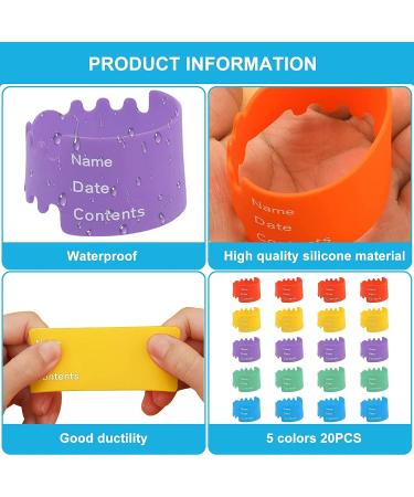 NASHARIA Reusable Baby Bottle Labels for Daycare - 20PCS Silicone Labels with Marker Pens - Waterproof & Colorful - Buy Online on GoSupps.com