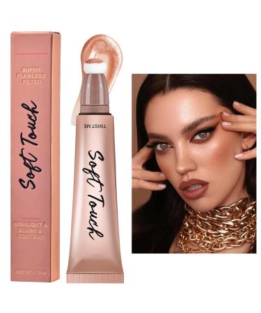 Women Makeup Highlighter Stick | Cheek Cosmetic Liquid Makeup Stick for | 3D Makeup Highlighter Makeup Stick for Stage Show Frifer H2 Highlight