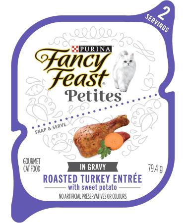 Fancy Feast Petites Wet Cat Food Seared Salmon Entree in Gravy - 79.4 g Tray (12 Pack) & Fancy Feast Petites Wet Cat Food Pate Tender Turkey Entree - 79.4 g Tray (12 Pack) Cat Food + PET_FOOD 00055800402356 - Buy Online on GoSupps.com