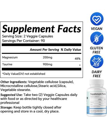 LIIFE Magnesium Taurate 1100mg -180 Vegetarian Capsules-200MG Elemental Magnesium Per Serving - Supports restful Sleep & Helps Maintain Healthy Muscle Function - Buy Online on GoSupps.com