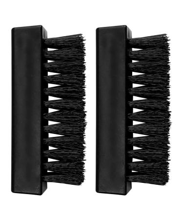 GLADFRESIT 2Pcs Hand Nail Brushes Plastic Fingernail Cleaning Brushes Nylon Stiff Bristle Nail Scrubbing Brush (Black)