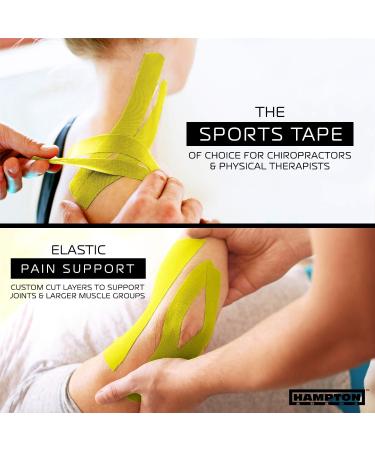 135ft Waterproof Bulk Kinesiology Tape Roll - Muscle & Joint Support for Knee, Wrist, Shoulder & Back - Original Uncut Elastic Cotton Tape in Yellow - Buy Online on GoSupps.com