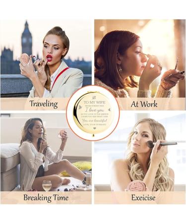 HZJ-AIGO Gifts for Wife Gifts For Her-I Love You Wife Gift Compact Mirror-Romantic Gifts for Her Birthday Wedding Anniversary Valentines Day or Christmas (Gold) - Buy Online on GoSupps.com