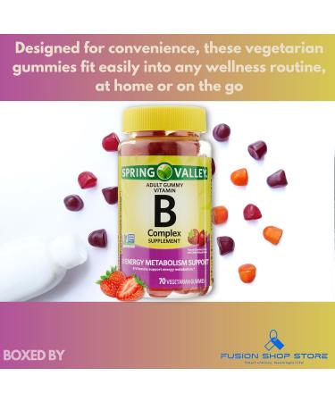 B Complex Gummies- Strawberry 70 Count (Pack of 1) Boxed by Fusion Shop Store - Buy Online on GoSupps.com