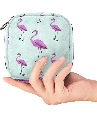 Flamingo Period Pouch - Portable Tampon Storage Bag | Feminine Product Organizer for Teens - Multicoloured - Buy Online on GoSupps.com