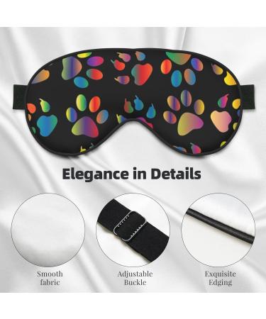 BREAUX Colorful Dog Paw Print Sleeping Eye Mask | Double Sided Blackout Travel Mask for Restful Sleep - Buy Online on GoSupps.com
