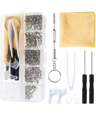 Eyeglass Repair Kits Glasses Repair Tool with Glasses Screws Silicone Nose Pad Tool Eye Glasses Repairing Set - Buy Online on GoSupps.com