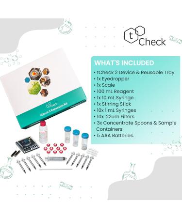 tCheck 2 Potency Testing Plus Kit | Home Potency Tester (Blue) with Expansion Pack | Test Oils, Infusions, Flower & More | tCheck 2 App Controlled | Easy Product Potency Analysis - Buy Online on GoSupps.com
