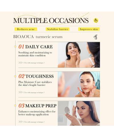 BIOAQUA Turmeric Facial Serum | Anti-Oxidation & Soothing Acne Relief | Hyaluronic Acid Moisturizer | 30ml - Buy Online on GoSupps.com