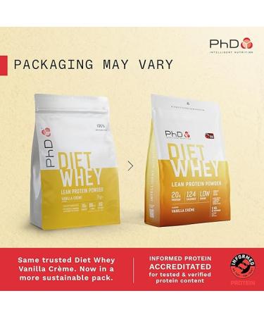 PhD Nutrition Diet Whey Protein Powder 2kg - Vanilla Cr me | Low Calorie, Low Carb, High Protein Formula | 80 Servings - Buy Online on GoSupps.com
