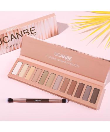 Ucanbe Eyeshadow Palette - 12 High Pigment Colors Matte & Shimmer Waterproof Makeup with Brush - Buy Online on GoSupps.com