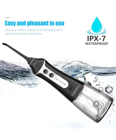 TUREWELL Cordless Oral Irrigator - 300ML Portable Waterproof Water Flosser | 3 Modes, 5 Tips | Teeth & Braces Cleaner - Buy Online on GoSupps.com