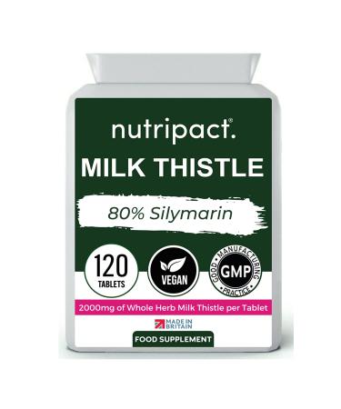 Milk Thistle Tablets 4000mg per Serving 80% Silymarin - Milk Thistle Herbal Food Supplements - Vegan GMO Free Gluten Free - Made in The UK (120 Tablets)