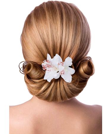 10 Orchid Hair Clips | Bridal Flower Hair Accessories | Party Hairpins for Women & Girls - Buy Online on GoSupps.com