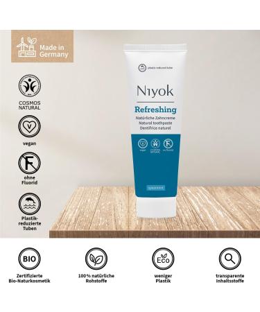 Buy NIYOK Spearmint Refreshing Toothpaste (75ml) | Fluoride-Free Vegan Remineralizing Formula | Eco-Friendly Tube for Healthy Teeth - Buy Online on GoSupps.com