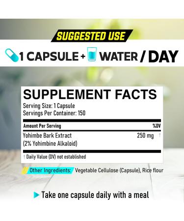 DEDICAD Yohimbine HCl 5mg - 150 Capsules - Buy Online on GoSupps.com