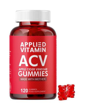 Applied vitamin Apple Cider Vinegar Gummies 1000mg Keto Diet for Weight Loss Bear Gummy ACV with Folic Acid Vitamin C Vitamin B12 B6 B9 Pomegranate & Beetroot Powder 120