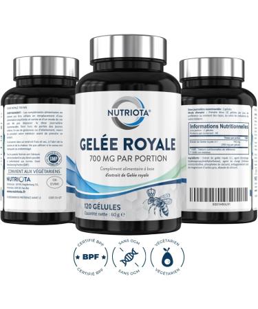 Nutriota Royal Jelly 350 mg | 120 High Concentration Capsules | Royal Jelly Contributes to Optimal Immune System Function | Increases Energy - Buy Online on GoSupps.com