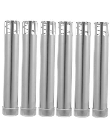 Lurrose massage tools 6 pieces MOXA slide body massage tools portable burner cone cans MOXA heating tool Moxa roll stainless steel silver Moxibusion-bowling slide massage accessories silver 12.5x2.2cm