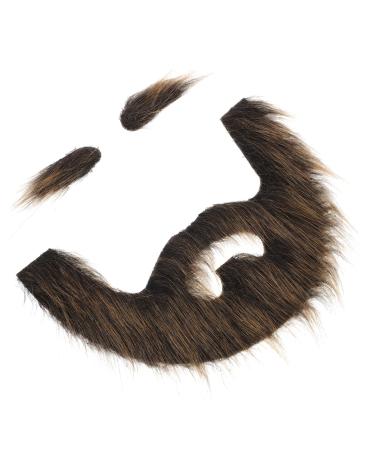 Beavorty 1 Set Beard Dress up Fake Whiskers Cosplay Prop Stage Cosplay Eyebrow Pirate Beard Brown Beard Plush
