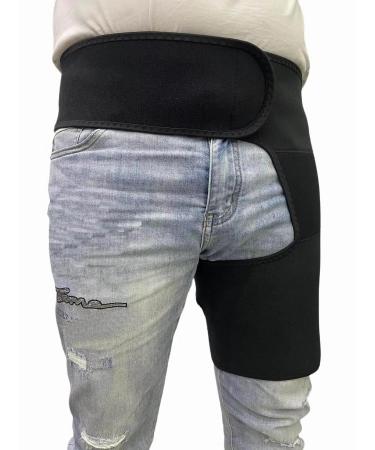 Inguinal Hip Brace Support & Sciatica Compression Sleeve for Men & Women - Stretch Quadriceps Thigh Muscles & Relieve Hip Flexor Strain Bursitis & Arthritis (Black/Red) - International Shipping Available - Buy Online on GoSupps.com
