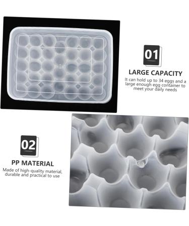 GLEAVI 34 Egg Preservation Box Egg Holder for Fridge Eggs Refrigerator Crisper Plastic Egg Tray re-usable - Buy Online on GoSupps.com